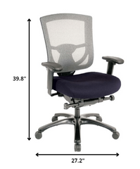 27.2" x 25.6" x 39.8"Denim Mesh/Fabric Chair