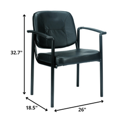 26" x 18.5" x 32.7" Black Vinyl Guest Chair