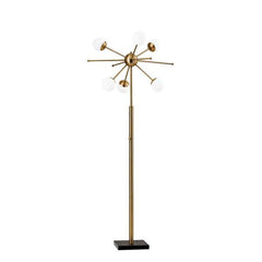 Orbital Sphere Brass Metal LED Floor Lamp