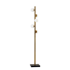 Swirled Sphere Brass Metal LED Floor Lamp