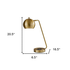 Retro Antiqued Brass Wireless Charging Station Desk Lamp