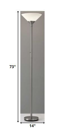 Mod Satin Steel Torchiere