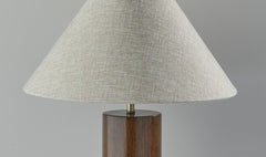 Canopy Walnut Wood Block Table Lamp