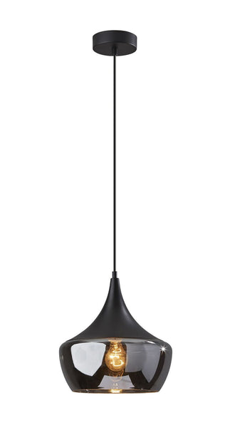 Gnome Smoked Glass Black Metal Pendant Lamp
