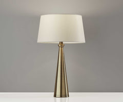 Set of 2 Contemporary Tapered Brass Metal Table Lamps