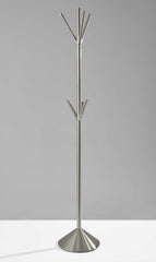 12" X 68" Brushed Steel Brushed steel pyramid Coat Rack