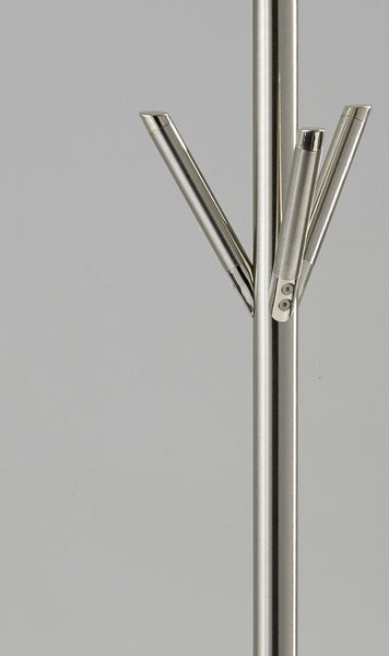 12" X 68" Brushed Steel Brushed steel pyramid Coat Rack