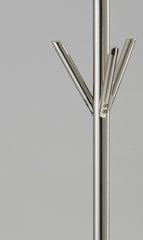 12" X 68" Brushed Steel Brushed steel pyramid Coat Rack