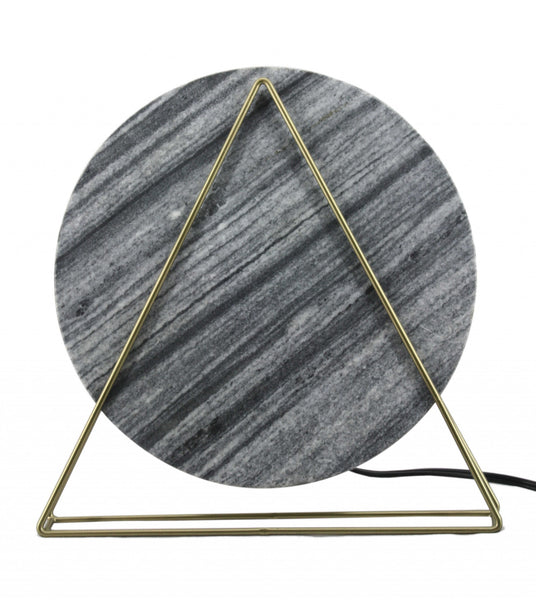 Designer Black Marble and Brass Table Lamp