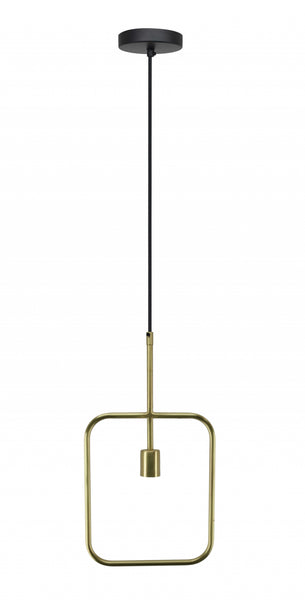 Matte Brass Rounded Edge Rectangle Pendant Lamp
