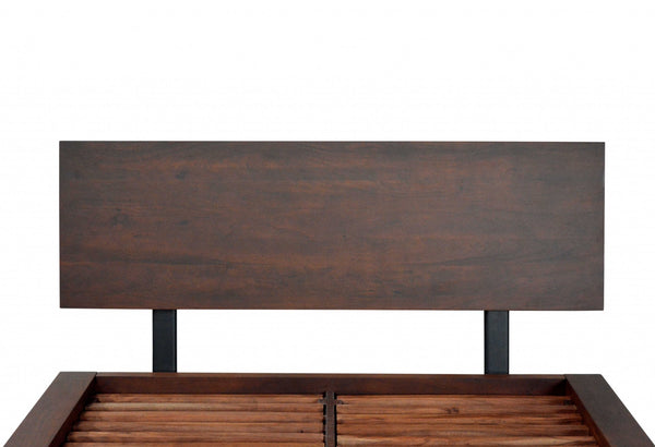 Modern Industrial Brown and Black Queen Size Bed