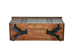 Brown and Black Wood Metal Bedroom Dresser