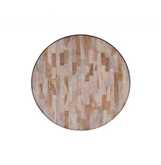 21" Round Modern Industrial Multi Grain  Coffee Table