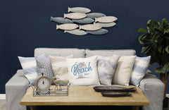 18 X 5.5 X 18 Grey Cotton Polyester Pillow