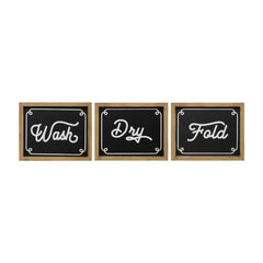 Wash Dry Fold Rustic Laundry Wall Art 3pc Set