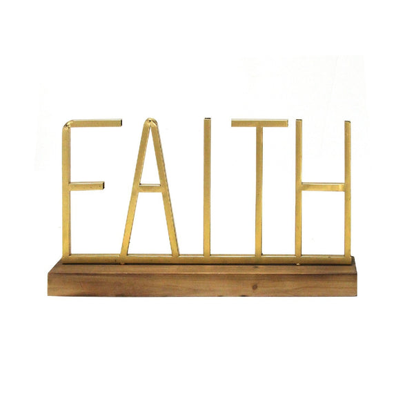 Metal and Wood Faith Table Top