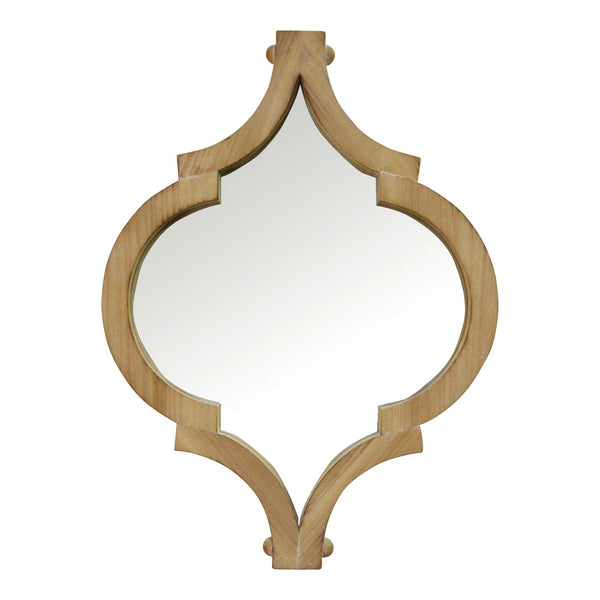 Moroccan Quatrefoil Wood Wall Mirror