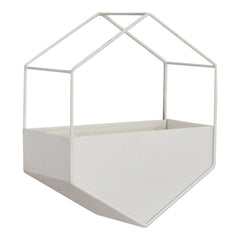 Modern White Metal Hexagonal Hanging Wall Planter