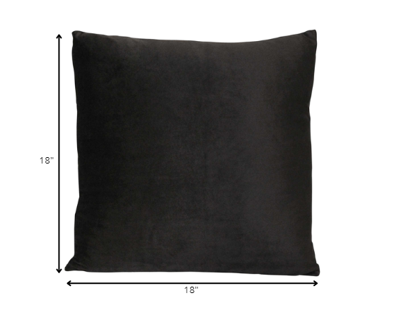 Black Velvet 18 Square Pillow