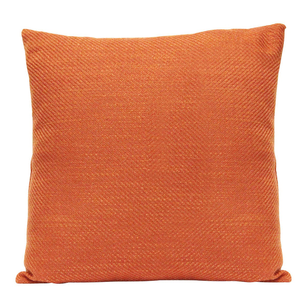 Square Burnt Orange Tweed Textured Throw Pillow