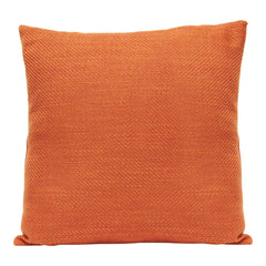 Square Burnt Orange Tweed Textured Throw Pillow