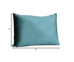 Teal Velvet Lumbar Pillow