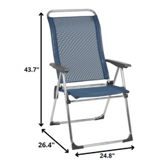 Premium Blue Aluminum Folding Armchair