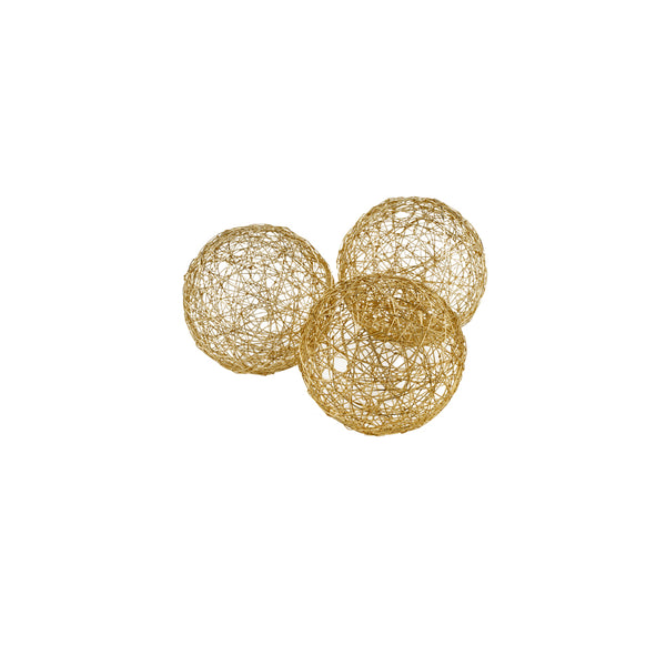 3' X 3' X 3' Gold Iron Wire Spheres Box Of 3