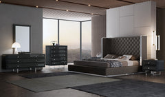 60 X 91 X 91 Dark Gray Faux Leather Bed King