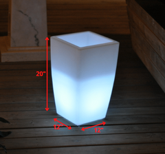20 X 12 X 12 Multi  PE Plastic Square LED Planter