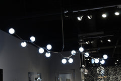 17 X 90.5 X 18 Black White Iron Glass Pendant Lamp