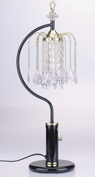 Crystal Arc Style Black Table Lamp