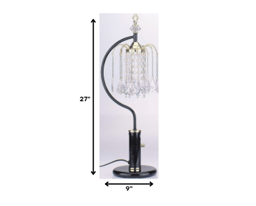 Crystal Arc Style Black Table Lamp