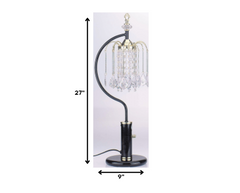 Crystal Arc Style Black Table Lamp