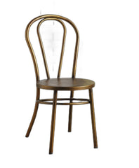 Set of 2 Restaurant Style Arch Back Copper Finish Dining Chairs
