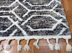 3'x5' Grey Machine Woven Space Dyed Hexagon Chain Link Indoor Area Rug