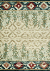 5'x8' Ivory Machine Woven Pinegrove Lodge Indoor Area Rug