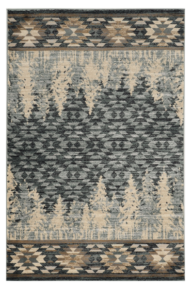 8'x10' Slate Blue Machine Woven Pinegrove Lodge Indoor Area Rug