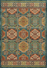 5' 3" x 7' 7" Teal Polypropylene Rug