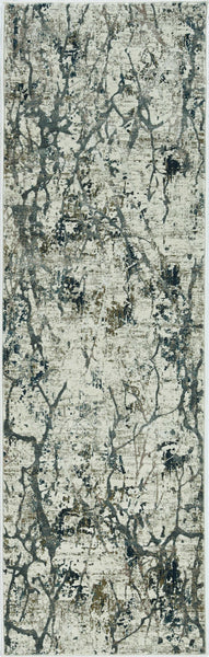 7'x10' Ivory Mist Machine Woven Abstract Splatter Indoor Area Rug
