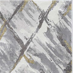 5' x 8' Ivory or Grey Abstract Diamond Tiles Indoor Area Rug