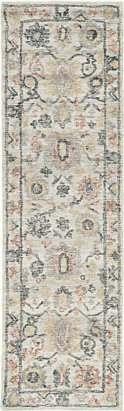 8'x11' Ivory Hand Tufted Space Dyed Floral Traditional Indoor Area Rug