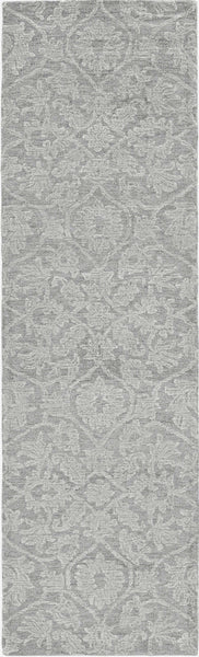 8'x11' Grey Hand Tufted Space Dyed Ogee Indoor Area Rug