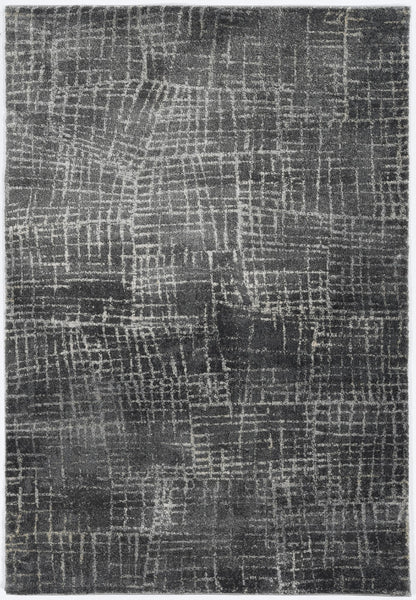 2' x 7' Grey Abstract Lines Runner Rug