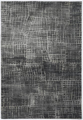 2' x 7' Grey Abstract Lines Runner Rug