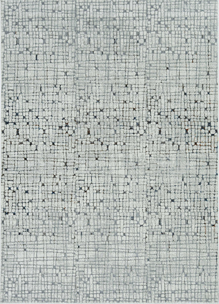 7' Grey Machine Woven Abstract Lines Indoor Runner Rug