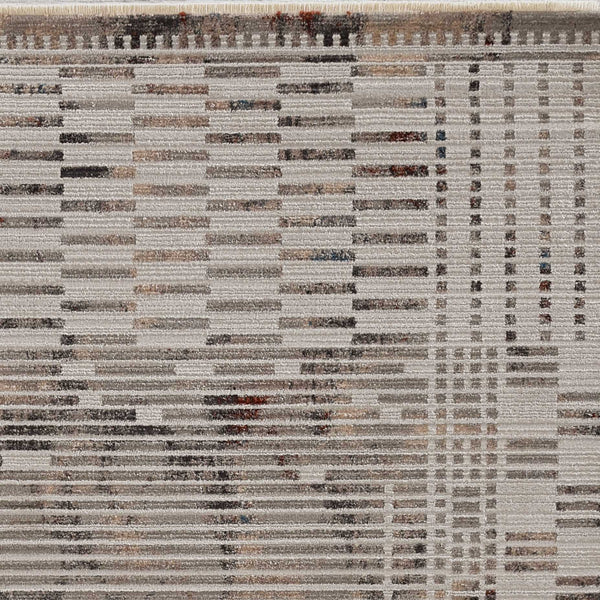 5'x8' Natural Brown Machine Woven Abstract Lines Indoor Area Rug