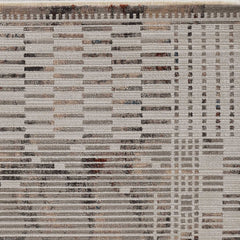 9'x13' Natural Beige Machine Woven Abstract Lines Indoor Area Rug