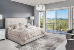 94" X 130" Grey or  Brick Polypropylene and  Polyester Rug