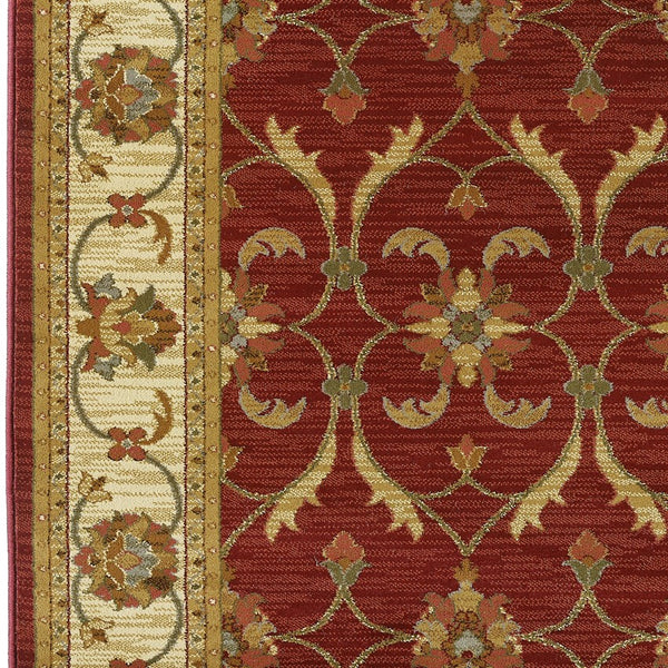 63" X 63" Red or  Ivory  Polypropylene Rug